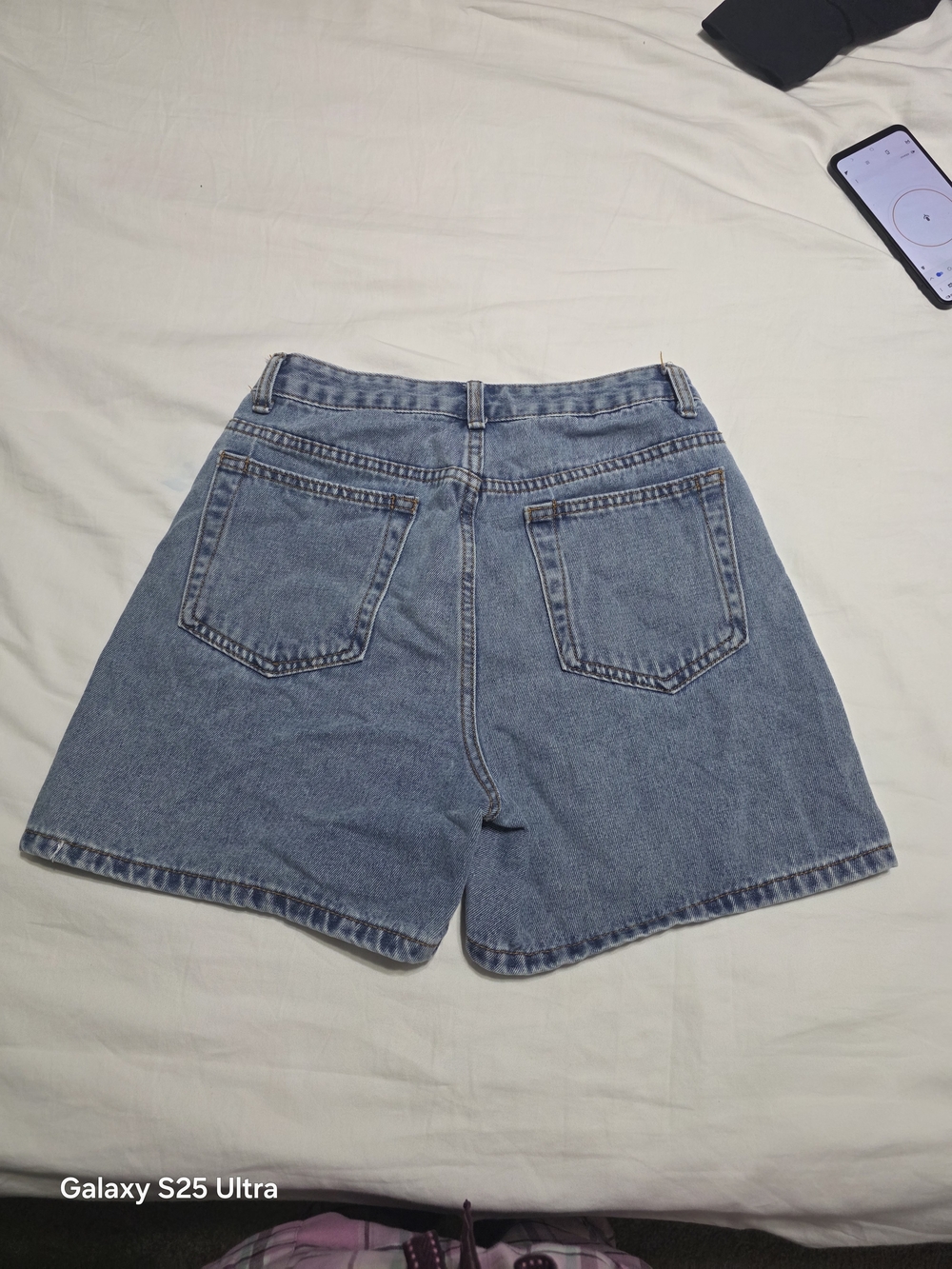 SHEIN Light Blue High-Waist Denim Shorts